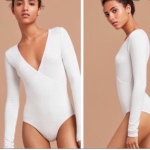 Aritzia Wilfred free wrap white bodysuit NWOT